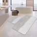 Boraboi® tapis de bain antidérapant set de 2 pièces - Tapis de bain 60x100cm et 50x60cm (Gris, couleur crème)