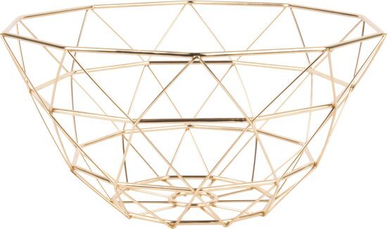 Pt living Present Time (Pt,) Schaal Diamond Cut - Decoratieve schaal - Metaal - Ã˜30cm - Goud