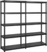 vidaXL Opbergrek met 5 niveaus, 183 x 45,7 x 185 cm, kunststof, zwart