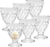 Urban Living Coupes à glace/bols à glace - 12x pièces - 280 ml - verre - avec relief - bol à dessert