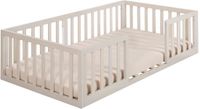 roba Montessori vloerkindbed 70x140 cm met lattenbodem en valbeveiliging laag bij de grond stone washed