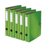 Leitz Active Solid 10481050 kwaliteitsmap A4 180° afgeronde rug 6,5 cm breed 5 stuks elastische sluiting licht polyfoam kunststof lichtgroen