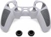 oCreon PlayStation Beschermhoes - Geschikt voor PlayStation 5 - Siliconen hoes - Controller - Beschermhoes met gripzones en 2 thumbstick - Dopjes - Grijs