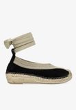 Shabbies Amsterdam Palma Kimono Espadrille Suède Zwart - Maat 37