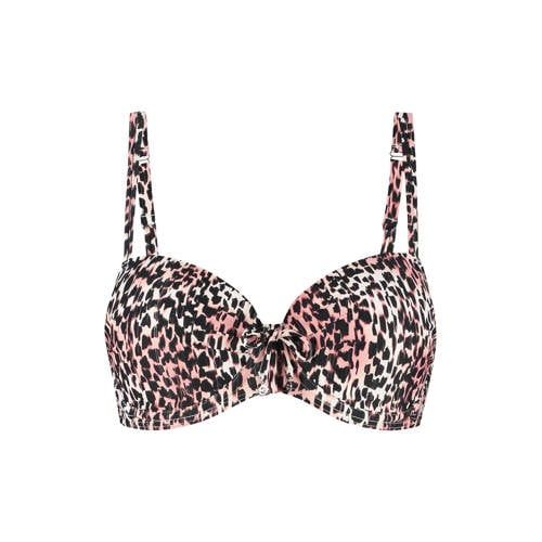 Cyell Voorgevormde Beugel Bikinitop Zwart/Ecru/Roze