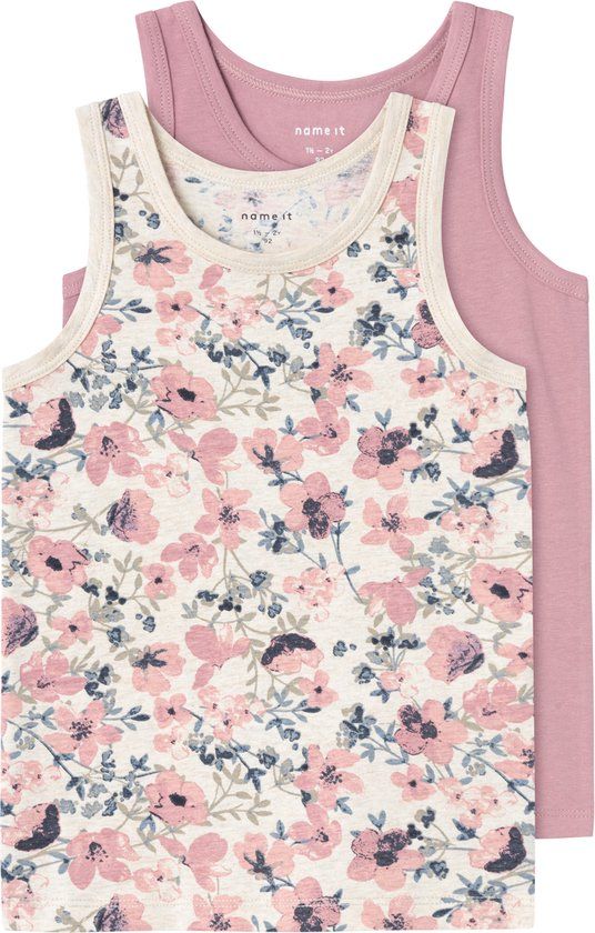 NAME IT NMFTANK TOP 2P NOSTALGIA FLOWER NOOS Meisjes Ondergoed - Maat 104