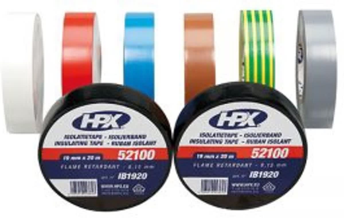 HPX pvc isolatietape - geel/groen 19mm x 20m