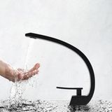 Noir Laiton Lavabo Robinet Salle De Bains Courbé Mitigeur Nouveau