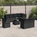 Maison Exclusive - Ensemble de meubles de jardin 9 pièces avec canapé et coussins, noir, en polyrotin