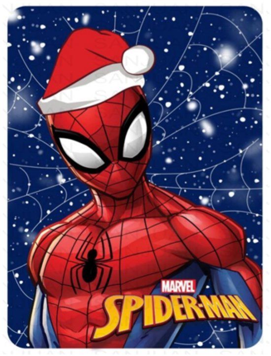 Spider-Man Fleece deken - Kerst - Blauw - 100 x 140 cm