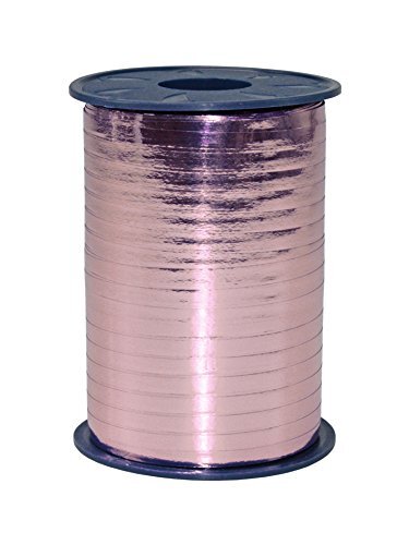 Präsent C.E. Pattberg MEXICO Metallic geschenklint antiek roze, 440 meter ballonlint voor cadeauverpakking, 0,5 cm breed, accessoires voor decoratie en handwerk, decoratie lint voor cadeautjes