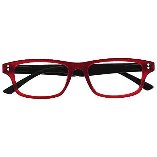 UV Reader Rubberen Rood Zwart Afstand Bril Mannen Vrouwen Scharnieren Met Veer UVMR033-1,50