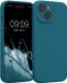 kwmobile telefoonhoesje geschikt voor Apple iPhone 15 - TPU backcover met siliconen coating - Smartphone case in mat petrol