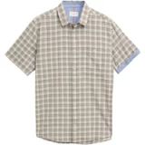 Tom Tailor - Regular fit overhemd met korte mouwen en ruitjesmotief - Maat S - green white check