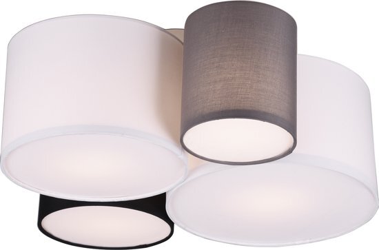 Trio PlafonniÃ¨re - HOTEL - E27 - multicolor - wit, zwart, grijs