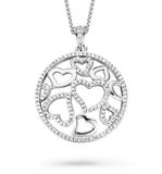 Orphelia ZH-7217 - Ketting met hanger hartjes - 925 zilver - zirkonia - 45 cm