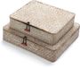 Marque non spécifiée Paniers de rangement en herbe marine avec couvercle - rectangulaire - motif tissé naturel - set de 2 - grand et petit