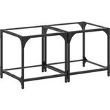 Tables basses avec plateau en verre transparent 2 pcs table de salon table de café acier
