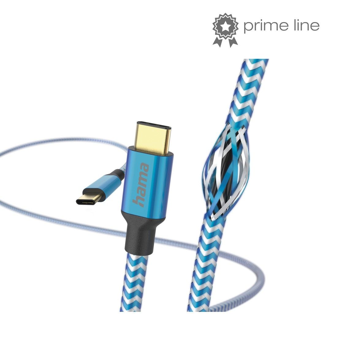 Hama Reflective USB-C naar USB-C Kabel - 1.5m - Blauw