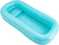 Baignoire gonflable et pliable sans marque pour personnes handicapées et âgées - Lit de douche double couche pour patients alités (212 x 96 x 37 cm)