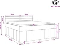 vidaXL Boxspringbed met matras Donkerbruin 160 x 200 cm Stof