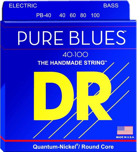 DR Strings PB-40 Pure Blues Light 40-100 Bass Guitar Strings