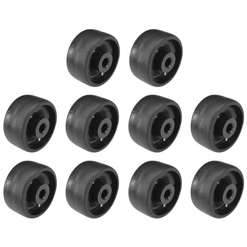 10 x Kunststof Wielen 25 mm Zwart - Geleiderail, Meubel, Bed, Schuifdeur, Lade, Kast