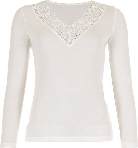 Pastunette Premium Ondershirt - Wit - Modal/Wol - Lange Mouwen - Maat S