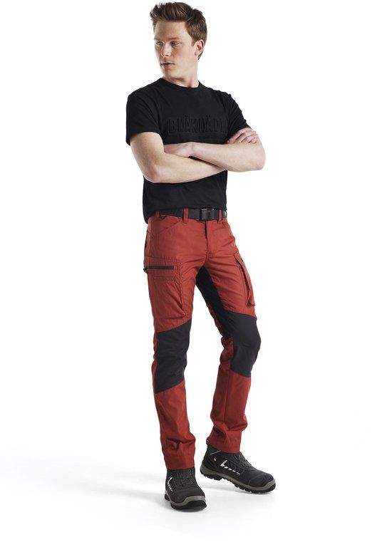 Blåkläder Service werkbroek met stretch 1459-1845 - Gebrand rood/Zwart - C46