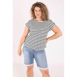 Paprika Paprika gestreept T-shirt Plus Size - marineblauw