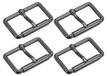 Metalen rolgesp, 38 mm, 4 stuks, pistoolschwarz
