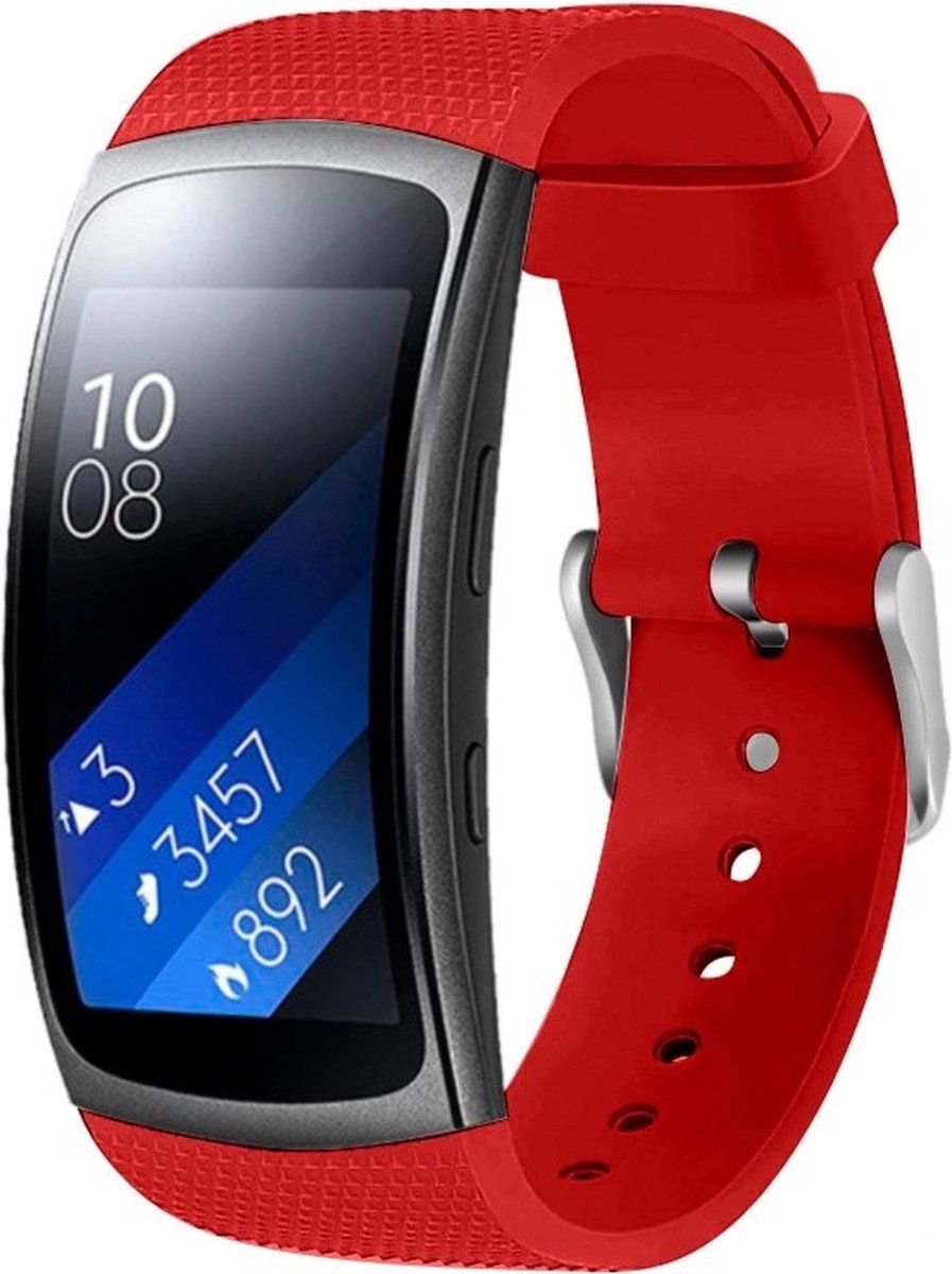 Strap-it Samsung Gear Fit 2 / Gear Fit 2 Pro siliconen bandje - knalrood