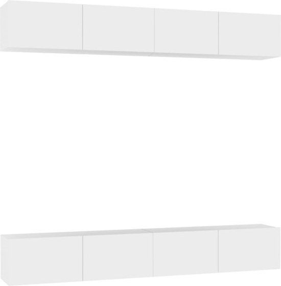 vidaXL Tv-meubelen 4 stuks 100x30x30 cm bewerkt hout wit