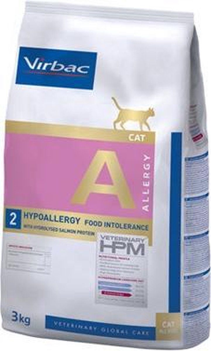 VIRBAC Veterinary HPM Dietetic Cat - Allergy A2 Zalm - 3 kg