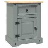 VidaXL Nachtkastje 53x39x67 cm Mexicaans Grenenhout Corona-stijl Grijs