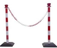 Viso Set van 2 afzetpalen in ABS met 2 meter ketting – verzwaarde voet – Rood/Wit