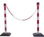 Viso Set van 2 afzetpalen in ABS met 2 meter ketting – verzwaarde voet – Rood/Wit