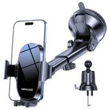 Miracase Auto telefoonhouder voor auto dashboard & voorruit & luchtventilatie, 3-in-1 mobiele telefoon houder auto wieg 360 ° draaibare standaard voor iPhone 15 Pro Plus Max 14 13 12 11Samsung