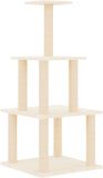 vidaXL Kattenmeubel met sisal krabpalen 111 cm crèmekleurig