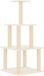 vidaXL Kattenmeubel met sisal krabpalen 111 cm crèmekleurig