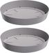 Prosperplast Opvangschaal/onderschaal voor bloempot/plantenpot - 4x - lichtgrijs - rond - Dia 23 cm