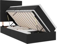 vidaXL LED Opbergbed met Matras Zwart 90 x 190 cm Fluweel