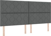 vidaXL LED Box Spring Bed with Mattress Dark Grey 200 x 200 cm Fabric