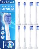 demirdental Philips Sonicare 8 stuks Mini Medium opzetborstels voor Proresults | Wit