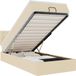 vidaXL Ottomanenbed met matras en LED-verlichting, crème, 90x200 cm, gestoffeerd