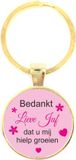 Sleutelhanger KadoExpress Sleutelhanger Glas - Bedankt Lieve Juf