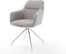DELIFE Fauteuil Pejo-Flex piètement croisé conique acier inoxydable cordon argent gris noyau à ressorts ensachés