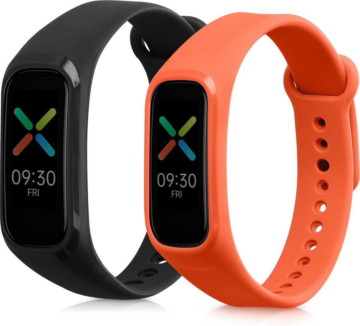 kwmobile 2x armband voor Oppo Band Sport - Bandjes zwart / oranje