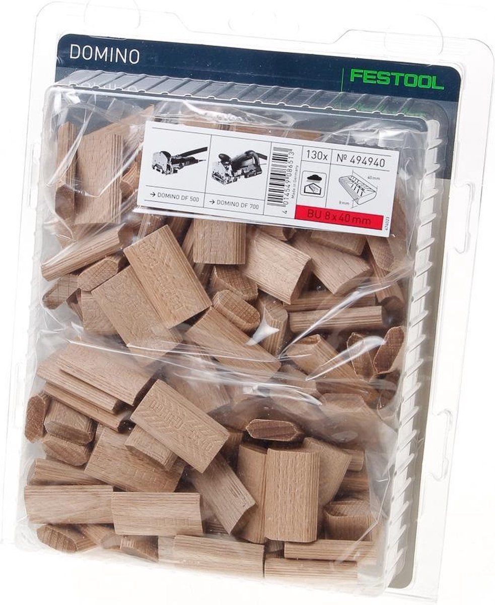 Festool Domino Deuvels beuken 8 x 40mm zak van 130 deuvels