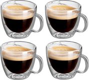 Glasrijk® Dubbelwandige espresso glazen - 80 ml - 4 stuks
